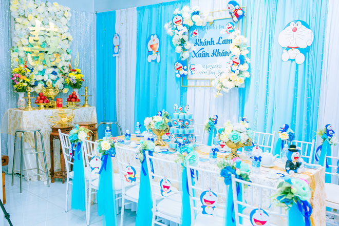 Cô dâu Bạc Liêu tổ chức đám hỏi đặc biệt, phòng tân hôn ngập tràn "mèo máy Doraemon" - 3