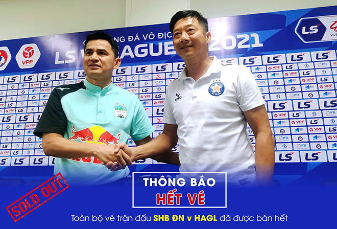 Thông báo hết vé trận Đà Nẵng - HAGL của ban tổ chức sân Hoà Xuân.