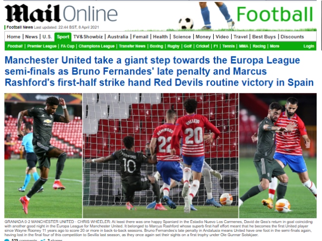 MU đặt một chân vào bán kết Europa League, báo Anh vẫn lo &#34;dớp&#34; toàn thua - 1