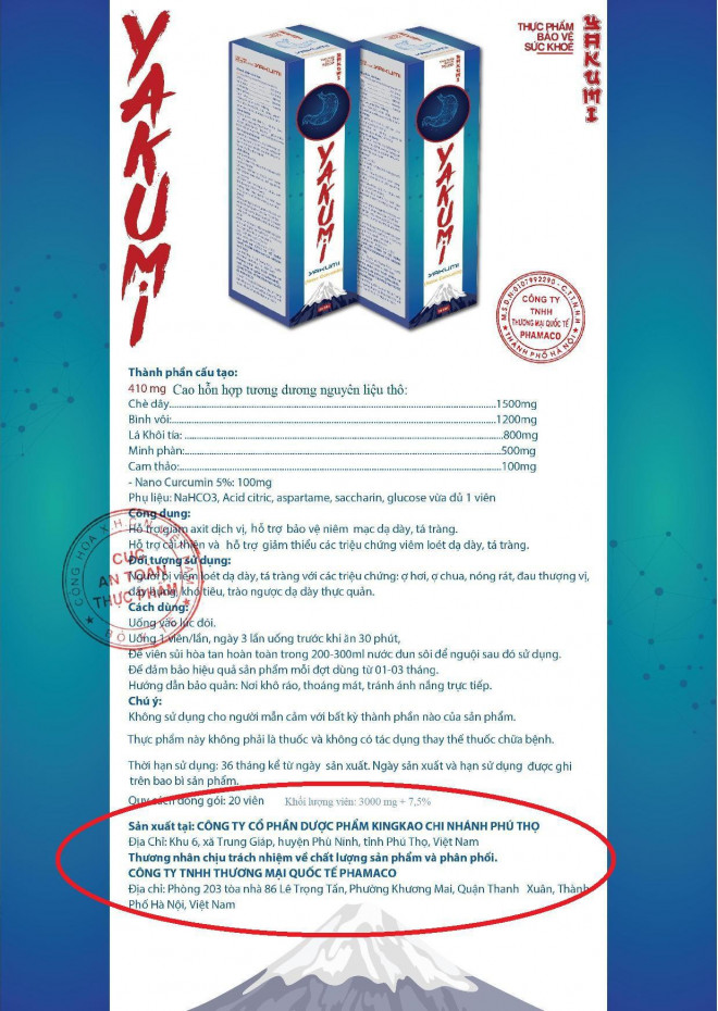 Một sản phẩm Yakumi nhưng có rất nhiều đơn vị phân phối và sản xuất khác nhau. Tuy nhiên, theo điều tra của Tiền Phong về bản chất các công ty này đều chung một "ruột".