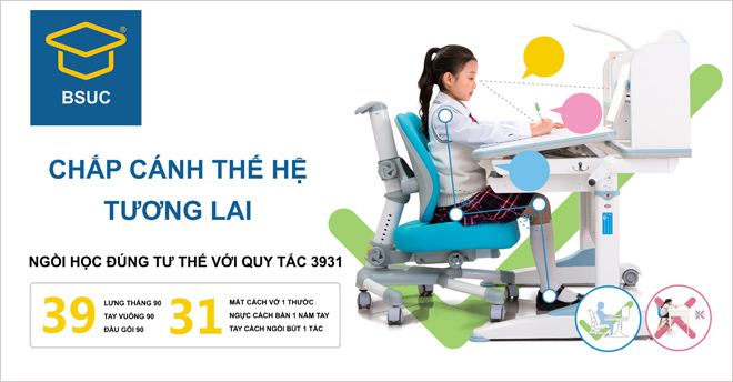 Quy tắc ngồi học “39-31” giúp trẻ em ngăn chặn các căn bệnh học đường..