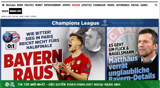 PSG vượt ải Bayern Munich: Báo Pháp vừa mừng vừa run, báo Đức tiếc nuối
