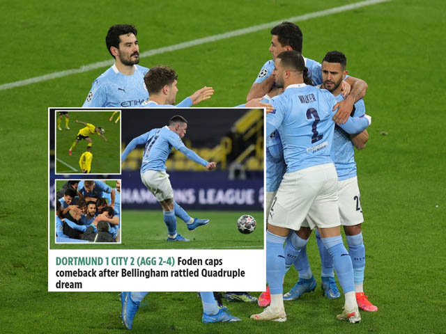 Man City ngược dòng hạ Dortmund: Báo Anh ca ngợi người hùng, tự tin đánh bại PSG