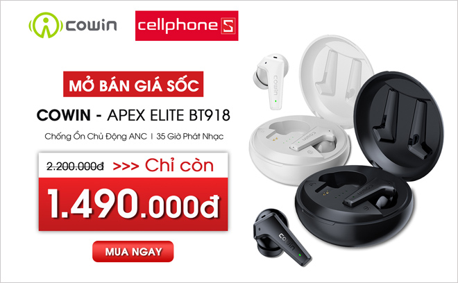 Tai nghe Cowin Apex Elite sở hữu thiết kế gọn nhẹ giúp thoải mái đeo cả ngày