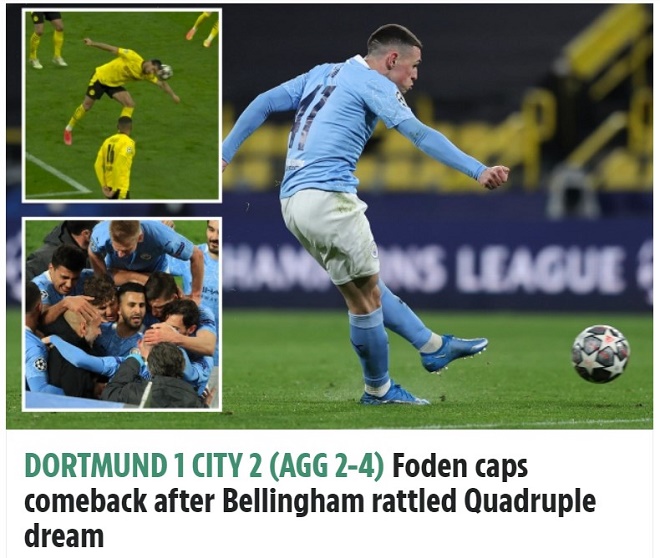 Man City ngược dòng hạ Dortmund: Báo Anh ca ngợi người hùng, tự tin đánh bại PSG - 4