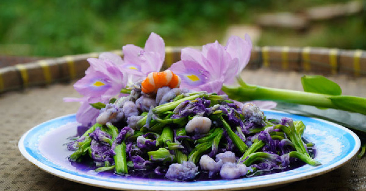 Ẩm thực - Lạ miệng với bông lục bình xào tép