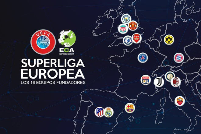 UEFA Super League nhận được sự đồng thuận của 12 CLB lớn ở Anh, Tây Ban Nha và Italia