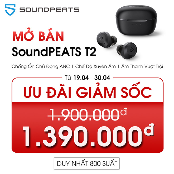Tai nghe Soundpeats T2: Chống ồn chủ động, chế độ xuyên âm và nghe nhạc tới 30 giờ - 5
