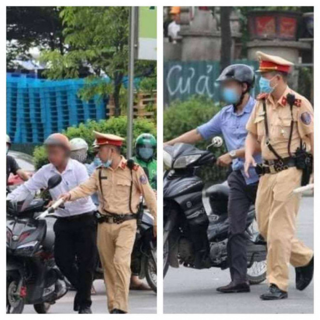 Tổ công tác Đội CSGT số 7, Phòng CSGT Công an Hà Nội chặn bắt tài xế "ma men" trên đường Tố Hữu, quận Nam Từ Liêm