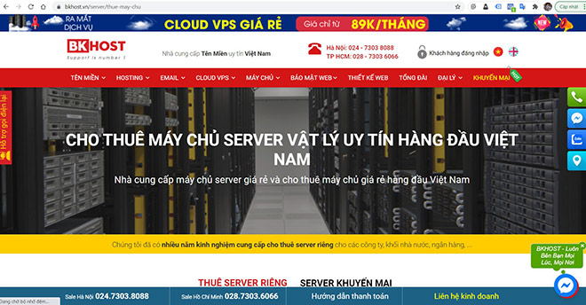 Nhiều chương trình khuyến mãi cho dịch vụ thuê máy chủ tại BKHOST