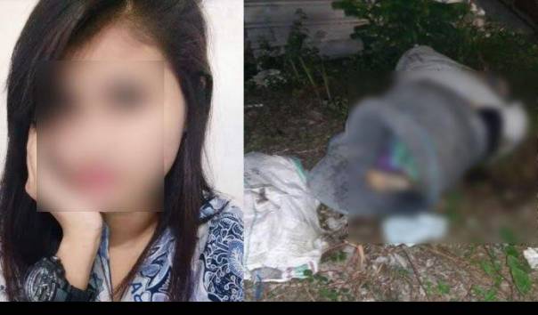 Putri Ima và thi thể cô khi được tìm thấy.