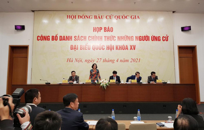 Họp báo công bố danh sách chính thức những người ứng cử ĐBQH khóa XV