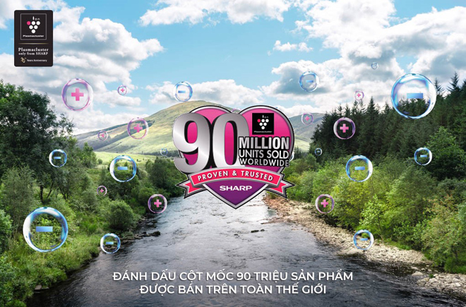 Giải pháp Plasmacluster Ion được người tiêu dùng tin tưởng với 90 triệu sản phẩm đã được bán ra trên toàn cầu