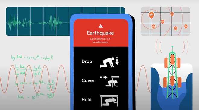 Hệ thống phát hiện động đất của Google giúp Android nổi bật hơn một phần so với iPhone.