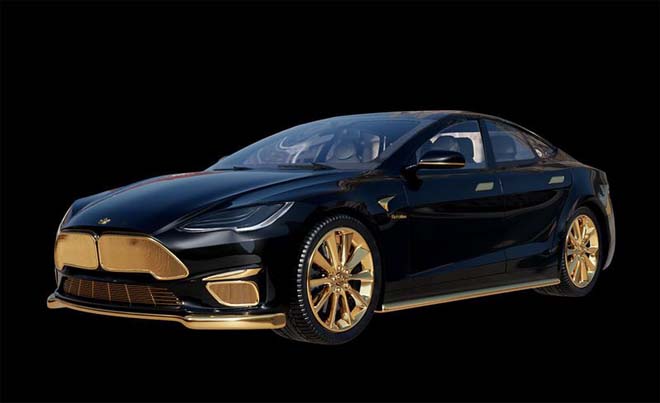 Tesla Model S &#34;dát vàng 24K&#34; đắt ngang ngửa siêu xe - 1