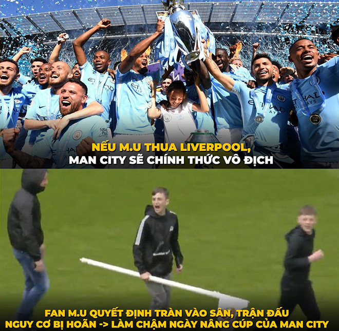 Fan MU cố tình làm chậm ngày nâng cúp của Man City.