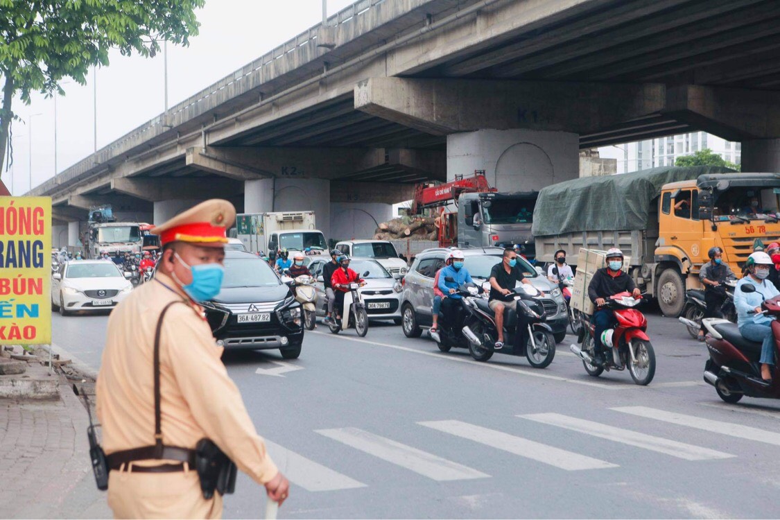  Lối lên xuống vành đai 3 khá thông thoáng.