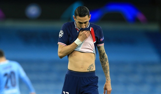 Di Maria ngậm ngùi rời sân vì thẻ đỏ