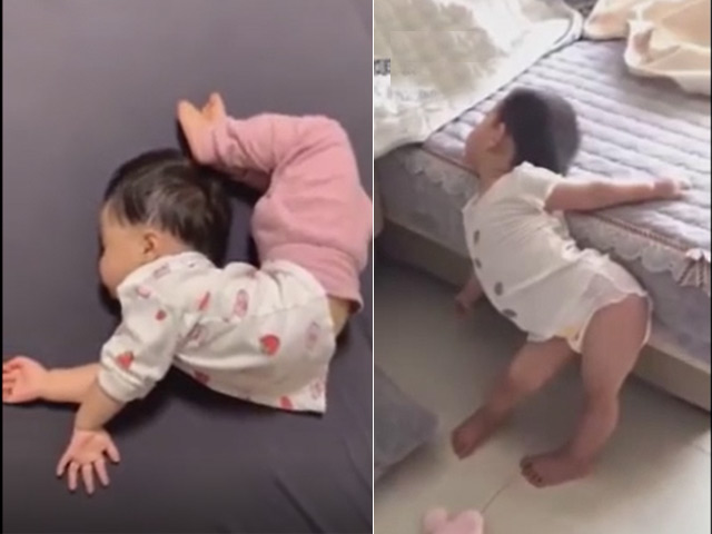 Bạn trẻ - Cuộc sống - Clip: Cười ngất với những thế ngủ "cực bá đạo" của bé yêu