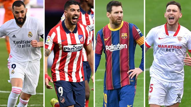 Atletico, Real, Barca và Sevilla đang tạo ra cuộc đua "tay 4" đáng xem