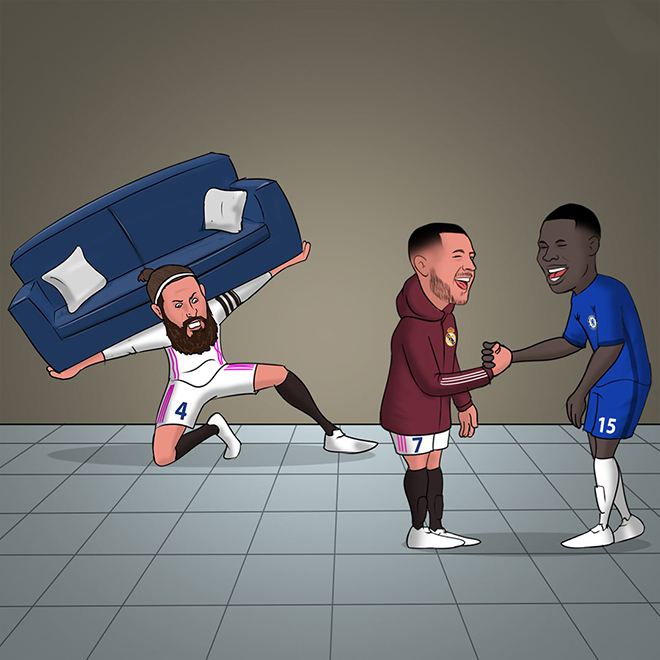 Trong khi đồng đội gánh còng lưng thì Hazard cười hả hê khi đội nhà thua trận.