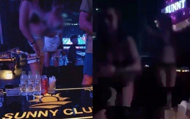 Hình ảnh nhiều nhân viên nữ được cho là "thác loạn" trong quán bar Sunny - Ảnh cắt từ clip