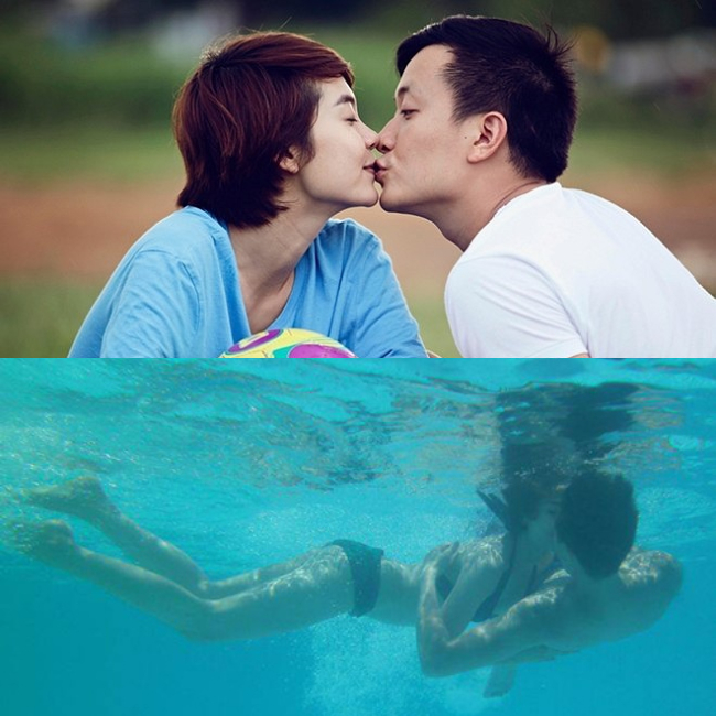 Là cặp “người tình màn ảnh” đẹp nhất nhì showbiz, Minh Hằng và Lương Mạnh Hải có không ít cảnh khóa môi nồng nàn, nóng bỏng, trong đó đáng nhớ nhất là nụ hôn ở hồ bơi trong phim Vừa đi vừa khóc.
