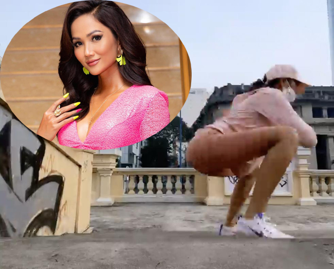Hoa hậu H'Hen Niê gây chú ý với clip tập thể dục buổi sáng mới chia sẻ. Trang phục quần bó gần với màu da khiến nhiều người lầm tưởng.
