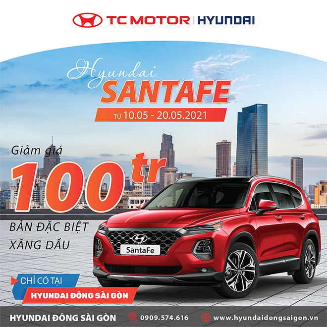 Hyundai Đông Sài Gòn KMBH Tháng 05: giảm giá 100 triệu, tặng 50% trước bạ, bảo hiểm vật chất xe - 2