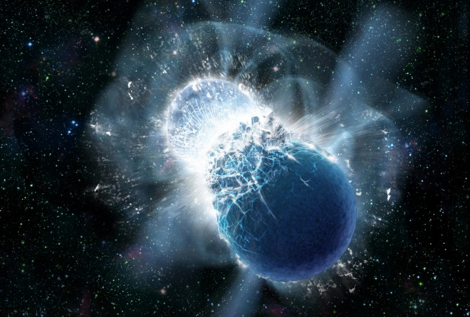 Một vụ nổ hay va chạm sao neutron có thể tạo ra "đại hồng thủy" ngoài hành tinh - Ảnh đồ họa: Dana Berry, SkyWorks Digital