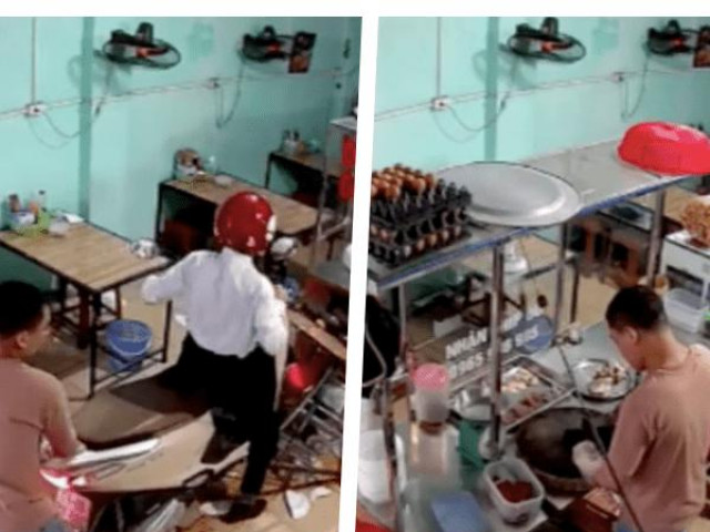 Bạn trẻ - Cuộc sống - Ninja Lead tông thẳng quầy phở nhưng chủ quán nói một câu khiến ai nghe cũng "ấm lòng"