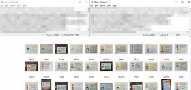 17 GB dữ liệu được cho là CMND bị rao bán trên mạng. (Ảnh chụp từ màn hình)