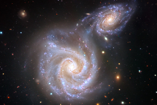 Milky Way to lớn và "Xúc Xích Gaia" bé nhỏ hơn đang chuẩn bị va chạm - Ảnh đồ họa bởi nhóm nghiên cứu