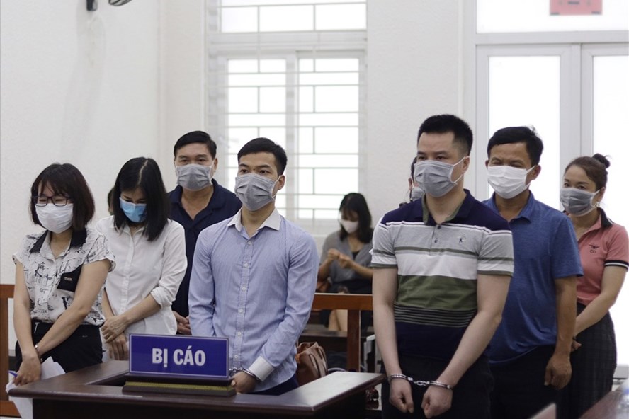 Các bị cáo tại phiên xét xử