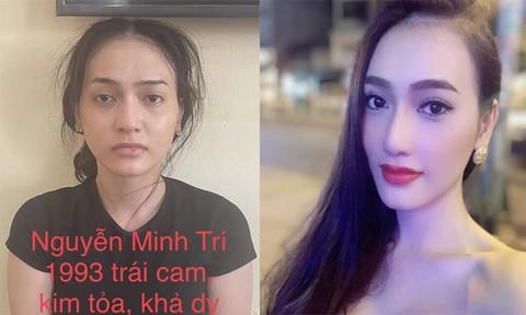 "Hoa khôi" Nguyễn Minh Trí lúc bị bắt và hình trên MXH