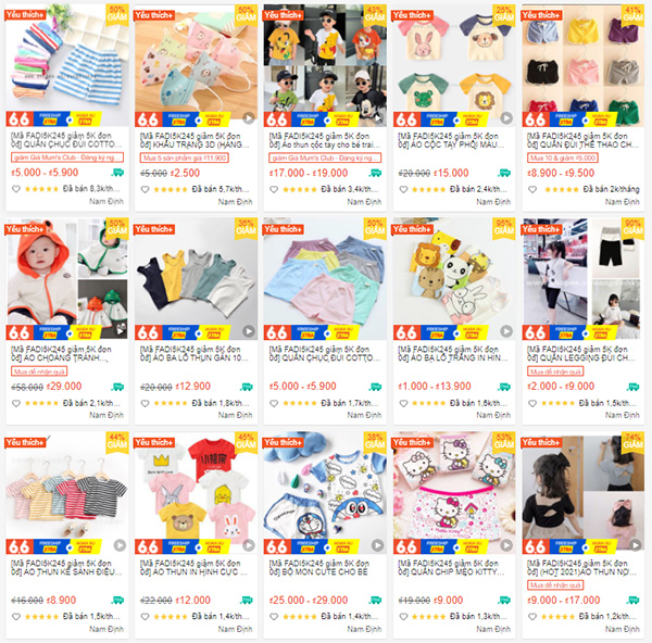 Xưởng may Gia Huy có bán rất nhiều sản phẩm đồ trẻ em với mức giá siêu hợp lý