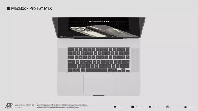 Kết xuất MacBook Pro 16 inch M1X cực sang với phong cách iPhone 12 - 5