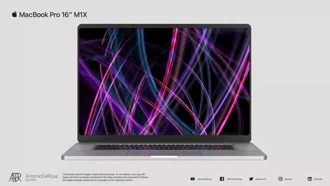 Kết xuất MacBook Pro 16 inch M1X cực sang với phong cách iPhone 12 - 1