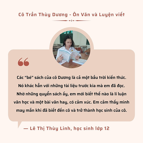 Trong thời gian tới, cô Dương ấp ủ sẽ có thể xuất bản thêm 30.000 cuốn sách phục vụ các bạn ôn thi Văn tốt nghiệp THPT và HSG Văn