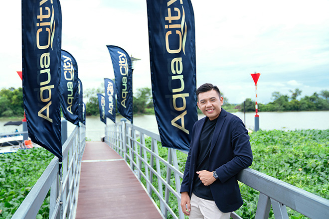 Lý Hoàng Nam đặt mục tiêu bảo vệ tấm Huy chương vàng quần vợt tại SEA Game 31. Ảnh chụp tại Aqua City.