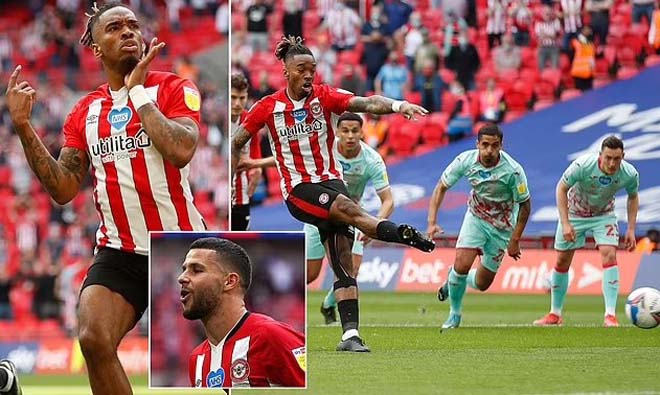 Brentford có 2 bàn dẫn trước Swansea ngay trong hiệp 1