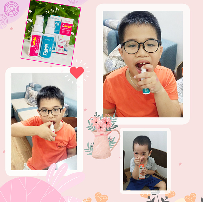 Phúc giờ lớn hơn nên được mẹ giao nhiệm vụ tự xịt cho mình và em trai