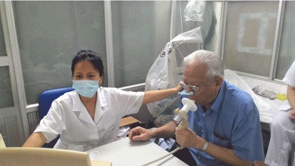 Đo chức năng hô hấp cho người bệnh phổi tắc nghẽn mạn tính&nbsp;