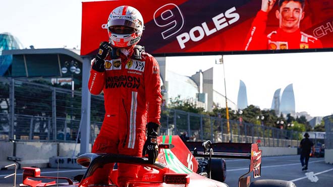 Leclerc lại ăn may đoạt pole chặng đua Azerbaijan GP 2021 nhờ tai nạn.