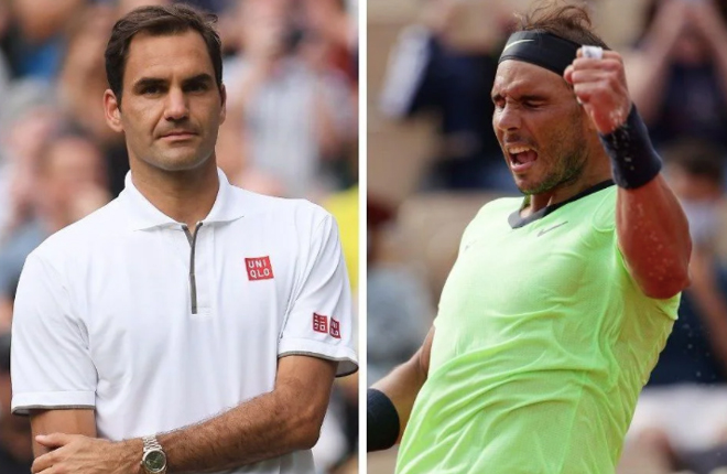 Tầm ảnh hưởng của Federer (trái) sụt giảm so với Nadal (phải)