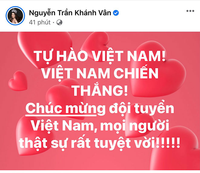 Hoa hậu Khánh Vân cùng dàn người đẹp phấn khích khi ĐT Việt Nam thắng lớn - 3