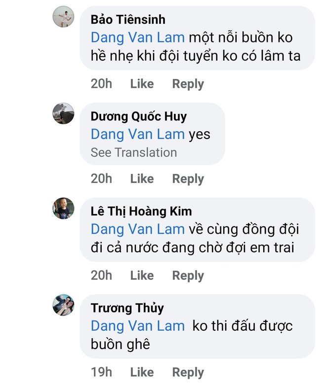 Đặng Văn Lâm bình luận Facebook Tiến Linh: Ngàn like, fan nói "buồn" nói "nhớ" - 3