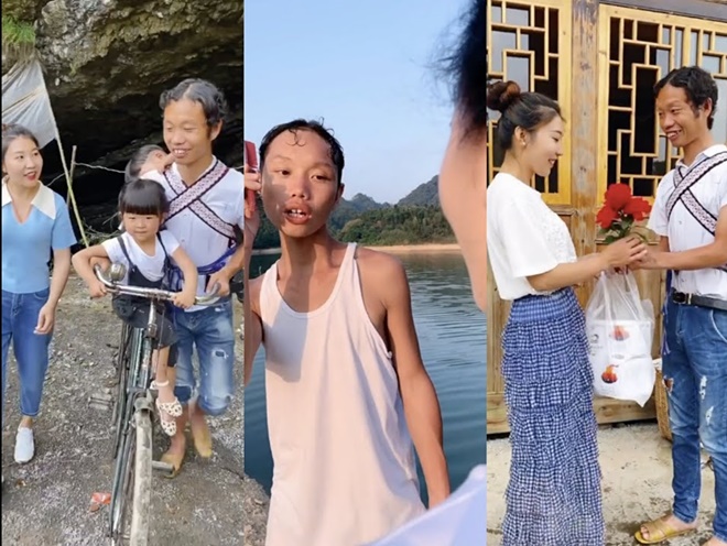 "Chị dâu Võ Tòng" đá đại ca xã hội đen 1m "cặp kè" trai quê răng vẩu đóng clip hài - 4