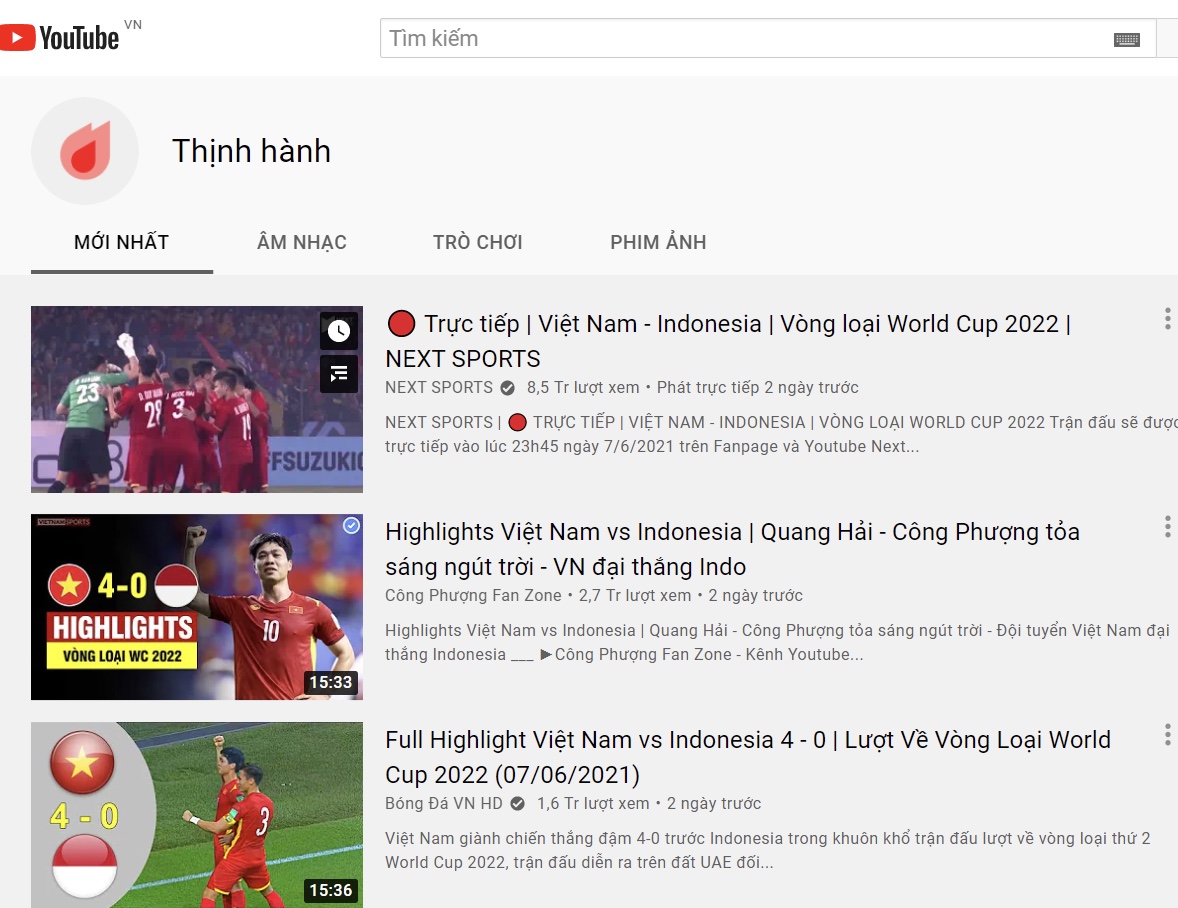 Đội tuyển Việt Nam độc chiếm Top Trending YouTube - 2
