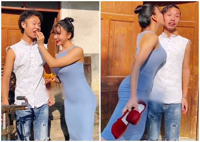 "Chị dâu Võ Tòng" lại "cặp kè" trai quê đóng clip hài - 3